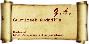 Gyuricsek András névjegykártya
